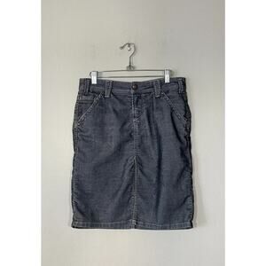Yanuk Skirt Size 26 Corduroy Slit Front Flap Back Pockets Knee Length Y2K
